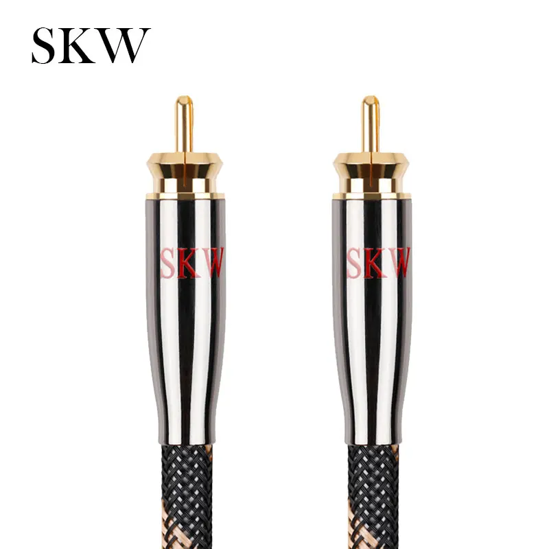

SKW RCA Audio Cable Male To Male Subwoofer Digital Coaxial 6N OCC 1M,1.5M,2M,3M,5M,8M,10M,12M,15M For Car Subwoofer Amplifier