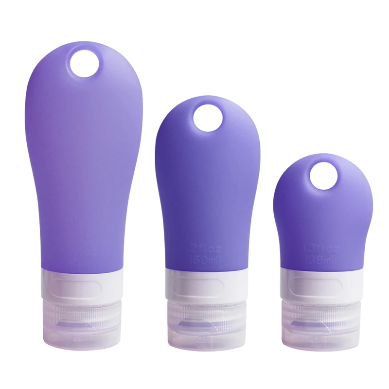 

3pcs/set Travel Bottles Candy Color Silicone Squeeze Shampoo Shower Empty Lotion Sub-bottling