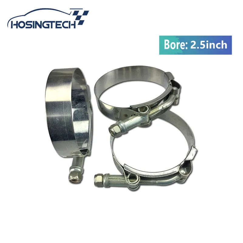 HOSINGTECH NEW High Quality 2.5" Turbo Hose clamp Stainless Silicone T