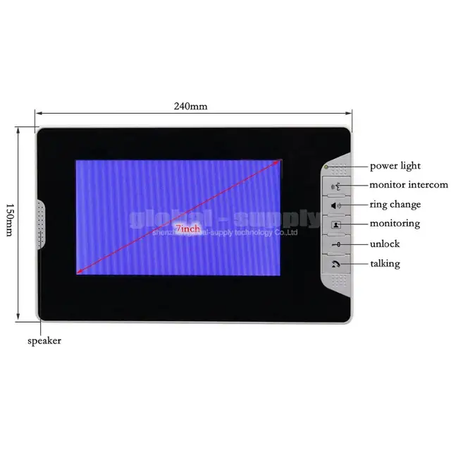 Diysecur 7 Zoll Monitor Nachtsicht Kamera Sprechanlage Home