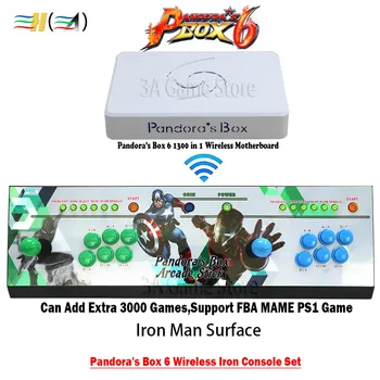

Wireless Pandora box 6 1300 in 1 arcade game 2 players iron console set Can add 3000 games fba mame ps1 3d game Mortal Kombat