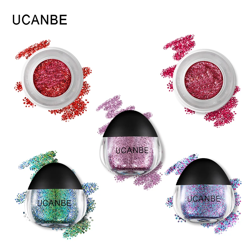 

UCANBE Brand Sparkle Glitter Eyeshadow Cream Face Body Hair Paint Gel Makeup Palette Diamond Shine Smoky Eye Shadow Cosmetics