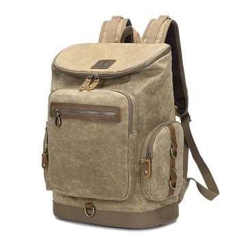 

travel backpack rainproof large capacity oil wax canvas bag wholesale 298#