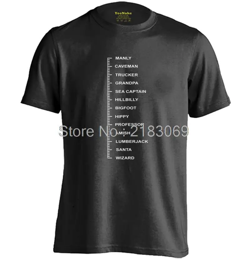 Beard Length Chart Mens & Womens Casual Short Sleeve T