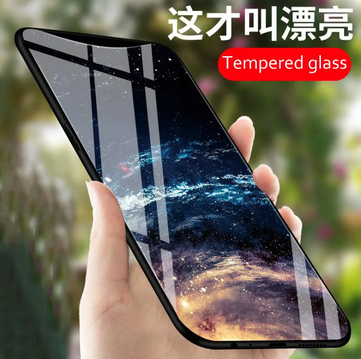 

Starry sky Tempered Glass Cases for OPPO Find X FindX Case 6.42'' Luxury Colorful Smooth Cover for OPPO FindX Bumper Shell