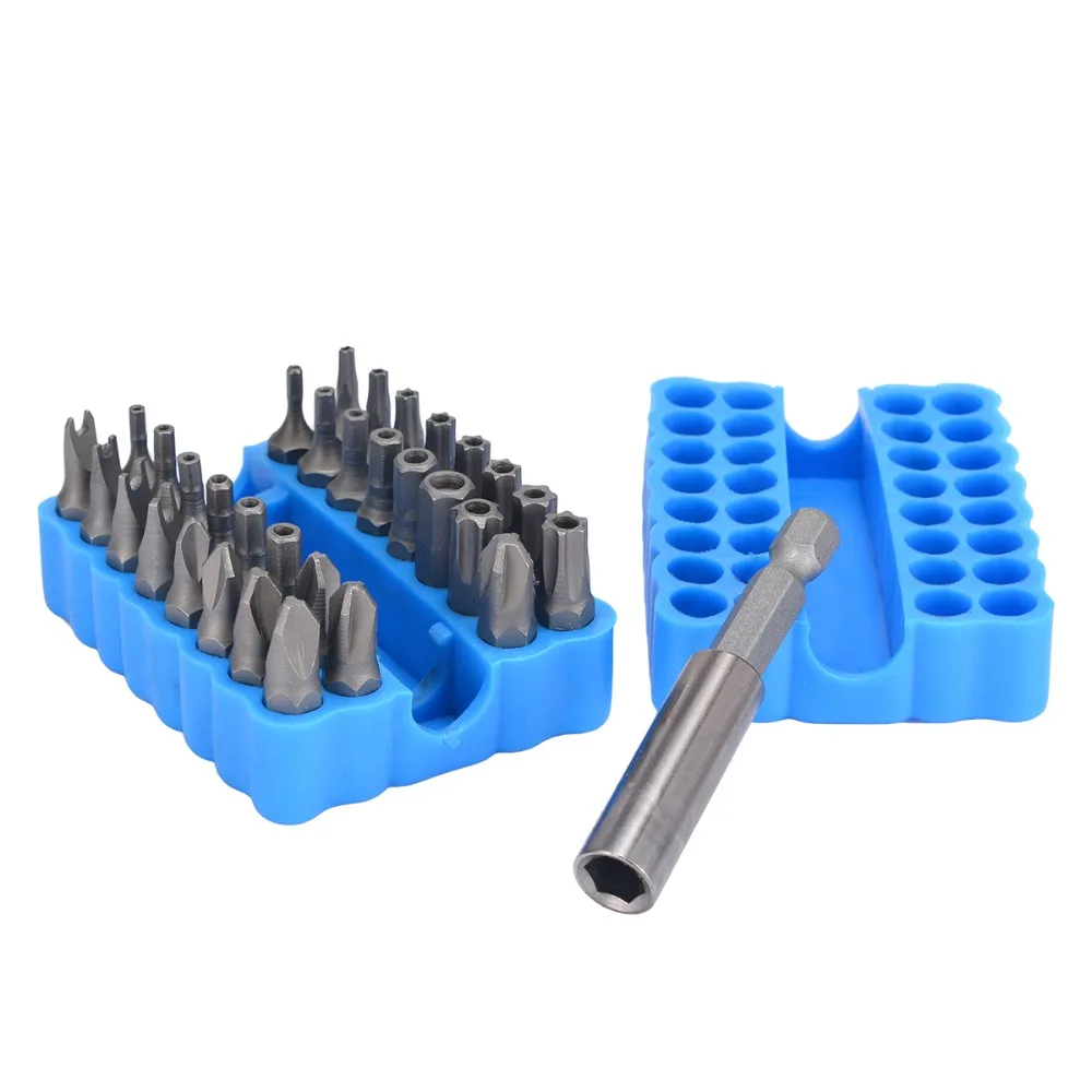 33pcs Security Bit Set Tamper Proof Torx Spanner Screwdriver Star Hex Holder DT