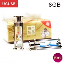 Hot !! gift hourglass crystal Metal Usb flash drive sandglass Pen drive Usb memory stick disk Custom logo 2GB 4GB 8GB 16GB 32GB