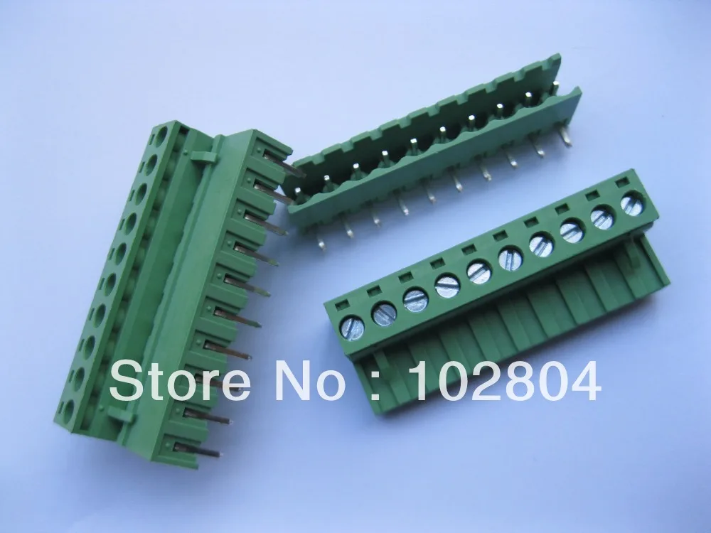 

50 Pcs Pitch 5.08mm Angle 10way/pin Screw Terminal Block Connector Pluggable Type Green 2EDCK-2EDCR-5.08