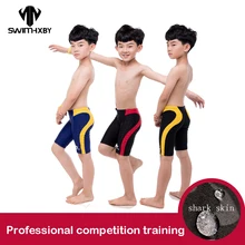 HXBY, мужские плавки для мальчиков, купальный костюм для соревнований, тренировочный детский купальник для мальчиков, профессиональные детские плавательные шорты, 5XL
