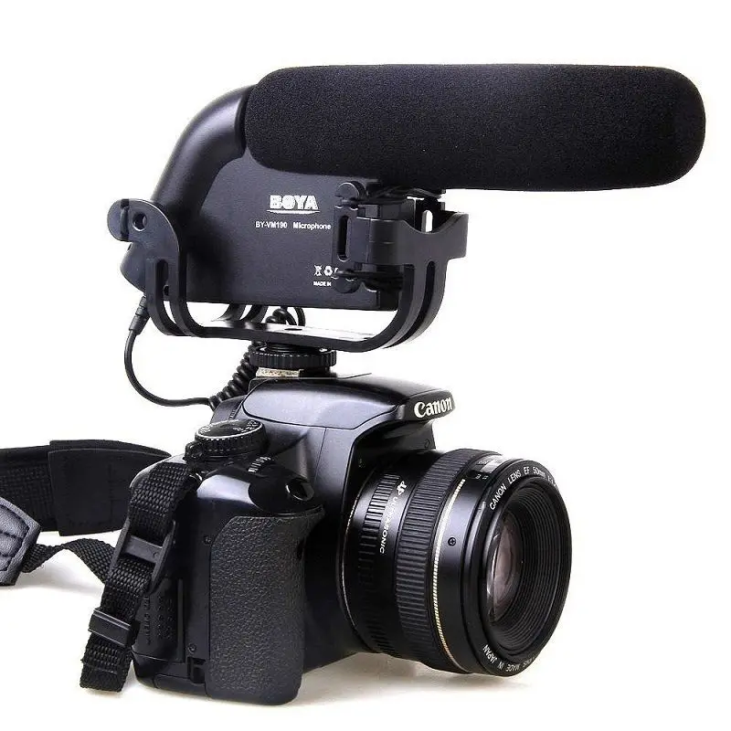 BOYA BY-VM190 3.5 мм микрофонный разъем Shotgun конденсаторный микрофон для Nikon D7500 D7200 D5600 D5500