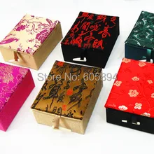 Уникальный чехол с подвеской, китайские ожерелья из шелковой парчи, подарочные коробки для ювелирных изделий,, 20 шт./лот, разные цвета