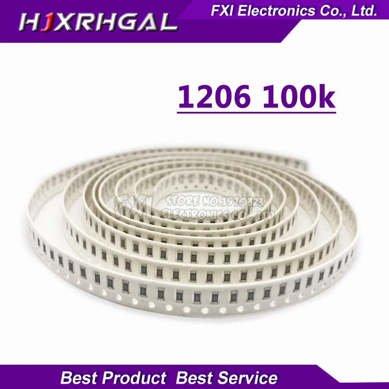 

100PCS 1206 SMD Resistor 100K ohm chip resistor 0.25W 1/4W 104 new original