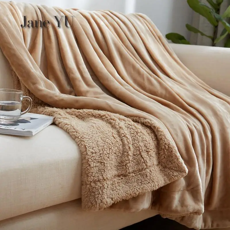 JaneYU مزدوجة لحاف ، الدفء ، واحدة النساء ، كنبة مكتب ، غطاء الساقين ، قيلولة ، الشتاء المرجانية كومة بطانية