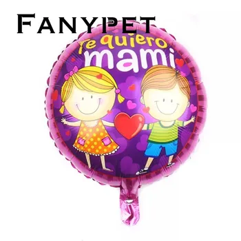

18inch Feliz Dia Mama Foil Balloons Spanish Mother Inflatable Helium Globos 50pcs Te Quiero Mama Mother's Day Party Decorations