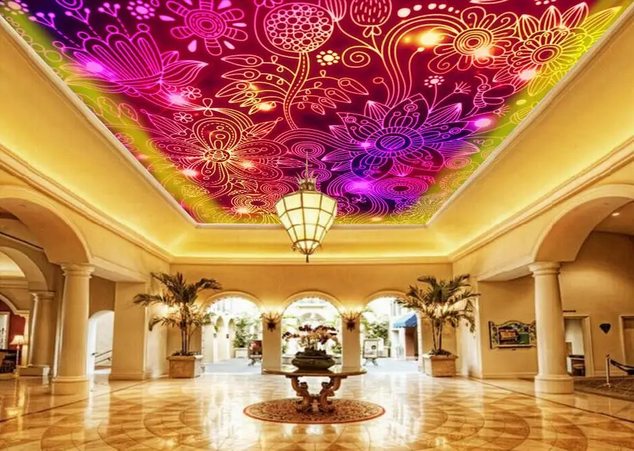 

3d ceiling wallpaper custom 3D Continental gorgeous fantasy abstract ceiling frescoed ceilings non-woven wallpaper mural ceiling