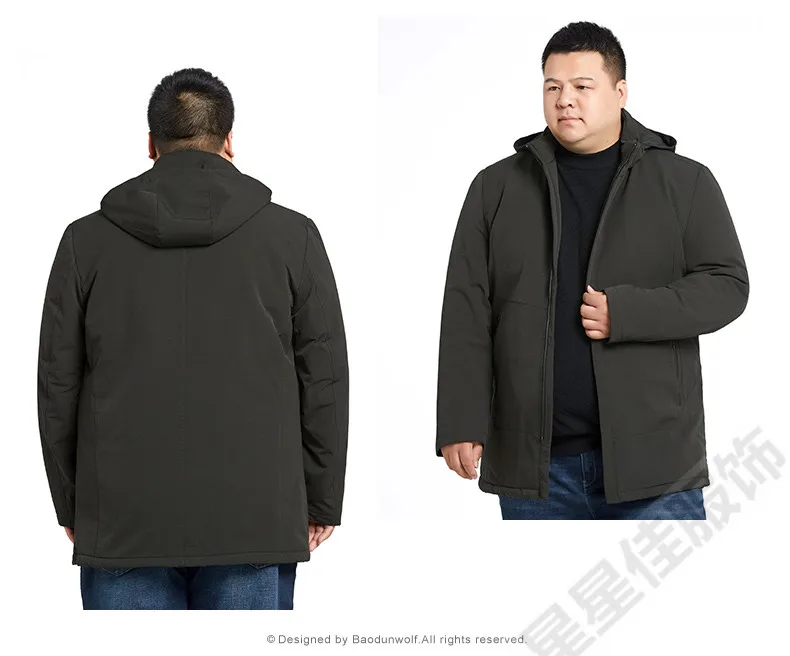 Мужская зимняя куртка 10XL 9XL 8XL повседневное теплое пальто средней длины с