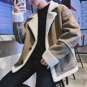 

Winter Jacket Men Fleece Thick Warm Coat Fashion Casual Plus Size Male Cotton Clothes Streetwear Solid Bomber Jacket Outwear Man