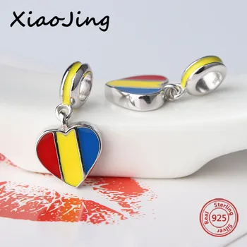 

New arrival Fit original Pandora Bracelets silver 925 charms Three colors Love heart bead for Jewelry Making for lover Gifts