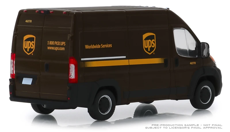 Зеленый светильник 1:43 UPS Dod ge RAM ProMaster 2500 карго фургон с высокой крышей игрушечные