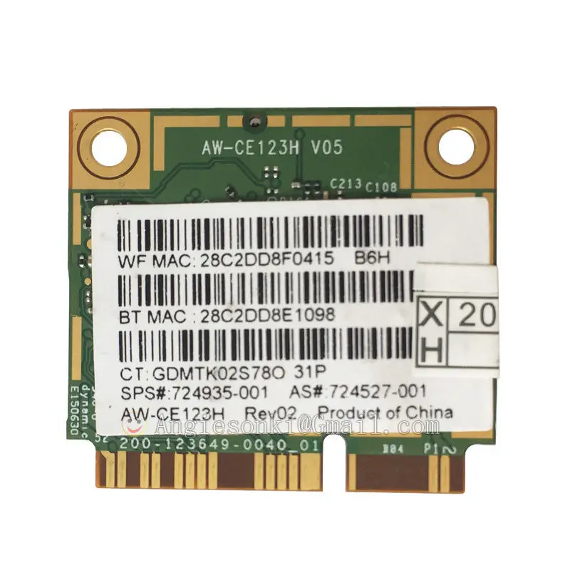 Bcm94352hmb 94352 bcm4352 двухдиапазонный беспроводной карты для HP Broadcom + Bluetooth 4.0 867 Мбит/с Mini pci-e 802.11ac SPS 724935 -001 725 755