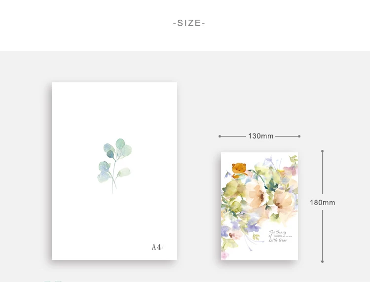 Kawaii, твердый переплет, милый медведь, Цветочный цвет, страницы, блокнот, дневник, еженедельник, блокнот, блокнот, сделай сам, милые канцелярские принадлежности