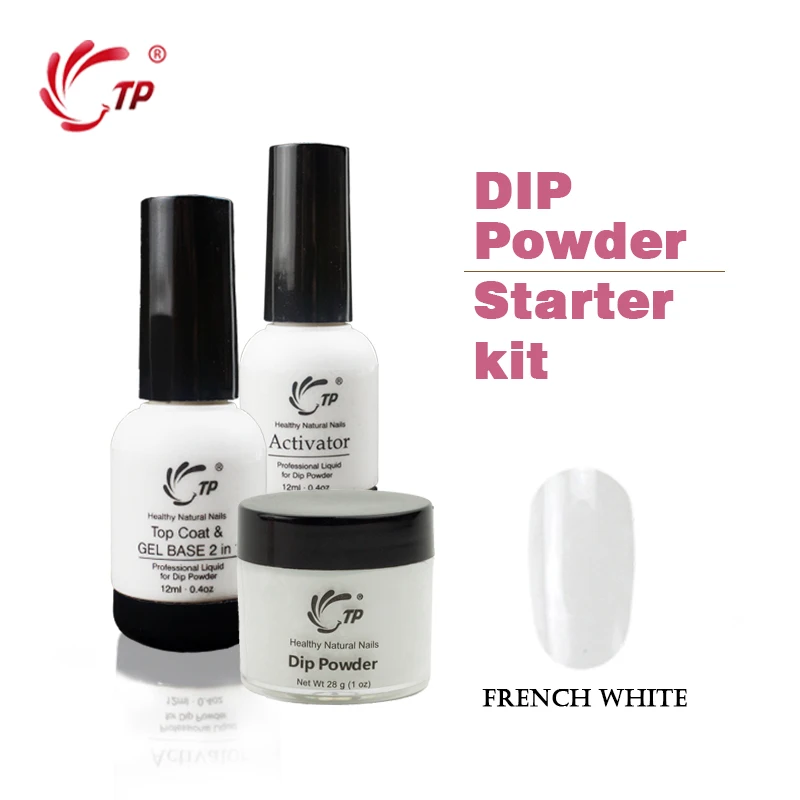 TP 28g(1OZ) Dip Powder Starter Kit Base&Top 2 in 1 No Lamp Cure Gel Activator Clear Pink Nail Dip Powder Natural Dry Nail Salon