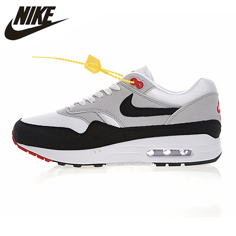 

Nike Air Max 1 Anniversary Men Running Shoes, White, Shock Absorption Non-Slip Abrasion Resistant Breathable 908375 104