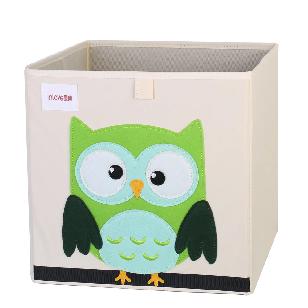2022 New 13 inch Cube Folding Storage Box Cartoon Animal Storage Bin Oxford Fabric Storage Boxes For Nursery Toys Organizers 6