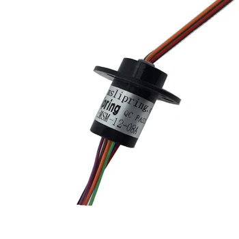

360 Rotation Connector Electrical Collecting Ring 8 Channels Out Diameter 12.5mm Mini Slip Ring 8 Wires A/C/D/E/U Types Slipring