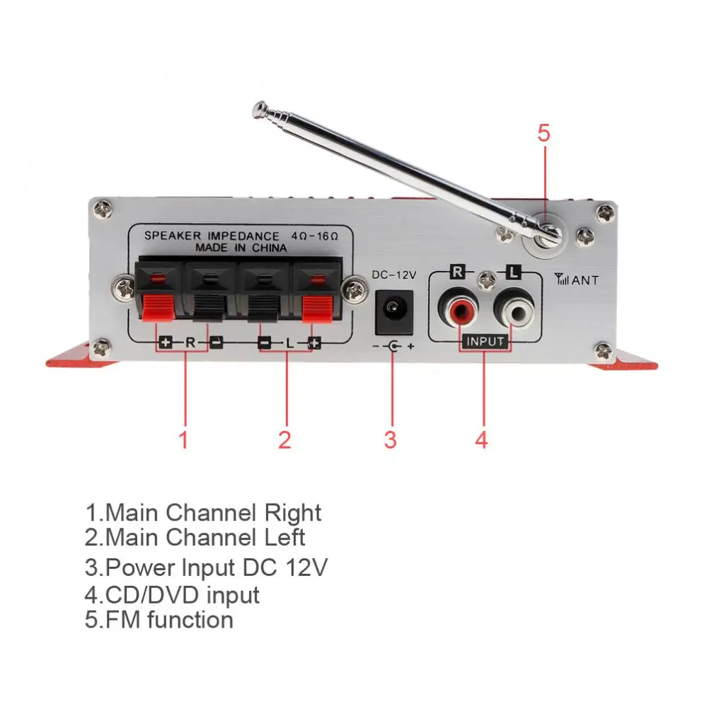 HY-602 Hi-Fi цифровой автомобильный аудио плеер Автомобильный усилитель fm-радио стерео плеер Поддержка SD/USB/DVD/MP3 вход с пультом дистанционного управления