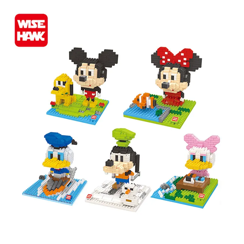 

WiseHawk Nano Blocks Kawaii Mickey Mouse Don Golfy DIY 3D Action Figure Cartoon Plastic Toy Model Children Toy Christmas Gift