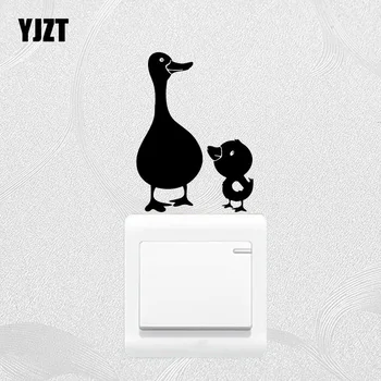 

YJZT Cute Duck Farm Animals Vinyl Children Room Decor Cartoon Creative Switch Sticker Wall Decal 17ss0373