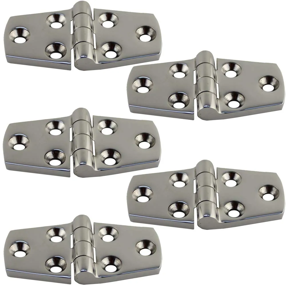 5 Pcs Boat Hinge 316 Stainless Steel Strap Hinge Door/Window/Cabinet/Deck Hinge Flush Mount For Marine Yacht RV Camper  38*76mm 17pcs self centering hinge tapper core drill bit set 8 replacement drill bits woodworking adjustable door window drill bits