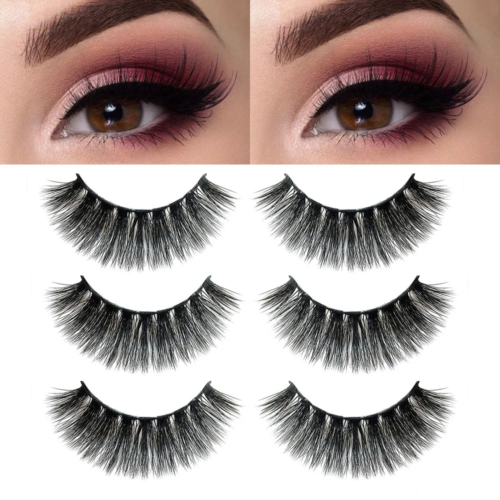 

1 box mink eyelashes natural long 3d mink lashes hand made false eyelashes full strip lashes makeup false eyelash