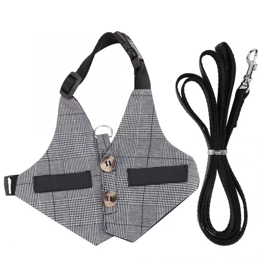 

Small Animals Adjustable Hauling Cable Rope Soft Rabbit Breathable Harness With Leash Gentlemanly Style Adjustable Reptile
