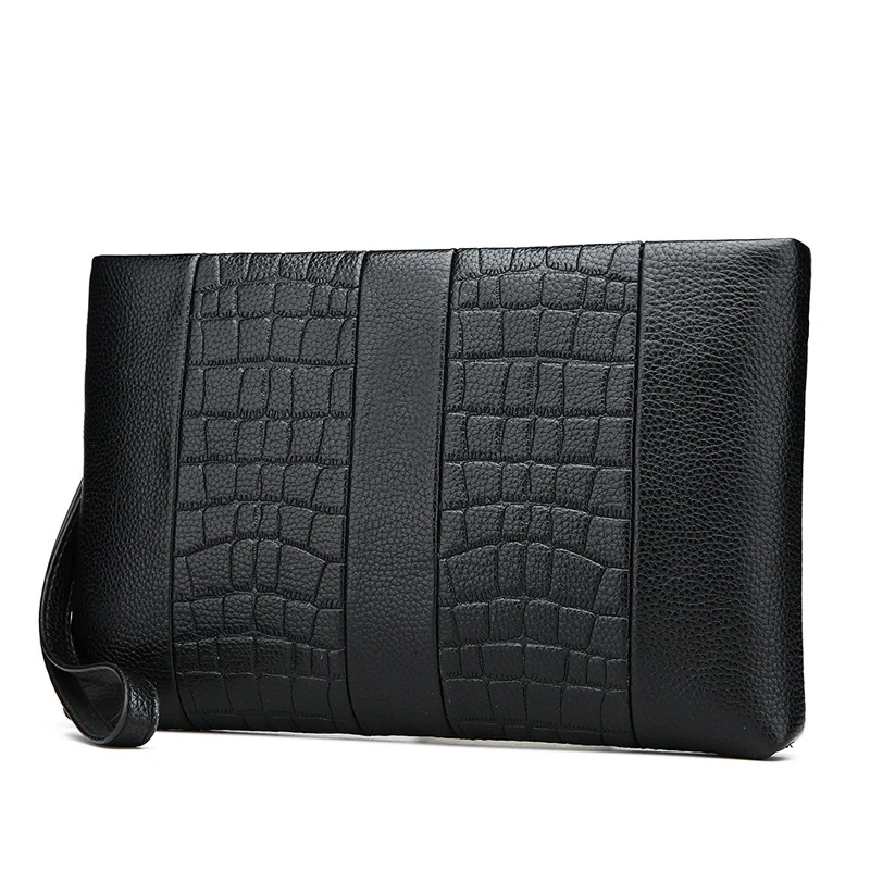 Мужская повседневная сумка из спилковой кожи с узором под крокодила|mans bag casual|bag