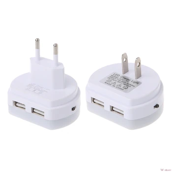 

2018 LED Night Light With Dual USB Wall Charger Plug Dusk to Dawn Sensor Wall Lamp W-store Oct11_A