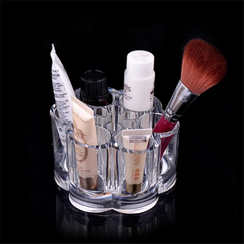 

Plum Flower Clear Shaped Cosmetic Lipstick Brush Holder Desktop Storage Box Hot Selling Cosmetic Makeup Organizer Case