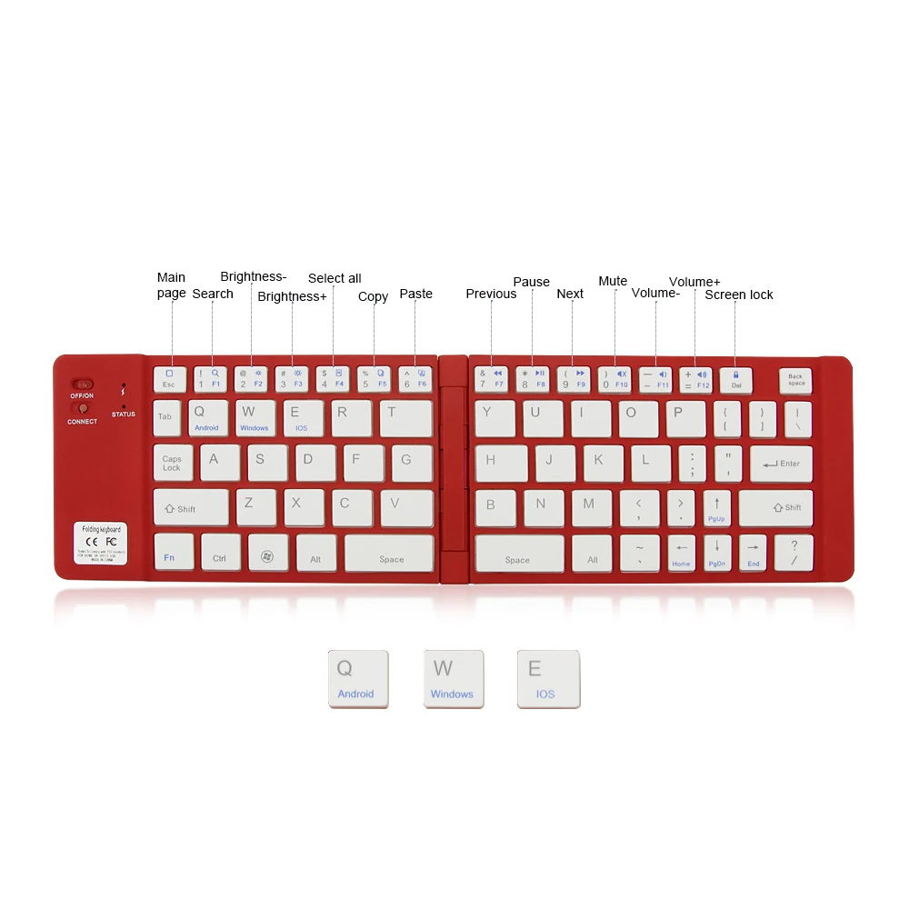 BT wireless foldable keyboard