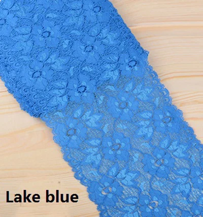 10 ярдов/партия, 16 см, эластичная кружевная лента для шитья, украшения, платье, рубашка, одежда, ткань - Цвет: Lake blue