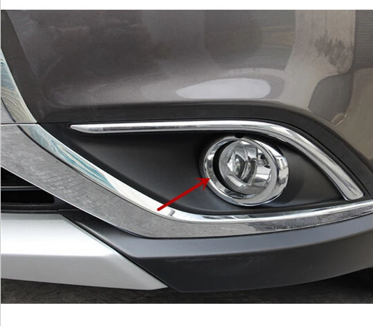 For Mitsubishi Outlander 2015 2016 ABS Chrome Front Fog Lamp Light Cover Trims Exterior Chromium Styling Parts 2pcs For Mitsubishi Outlander 2015 2016 ABS Chrome Front Fog Lamp Light Cover Trims Exterior Chromium Styling Parts 2pcs