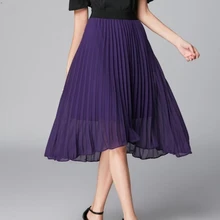 Юбки Женские новые плиссированные шифоновые юбки весна лето в богемном стиле с листьями лотоса 8531