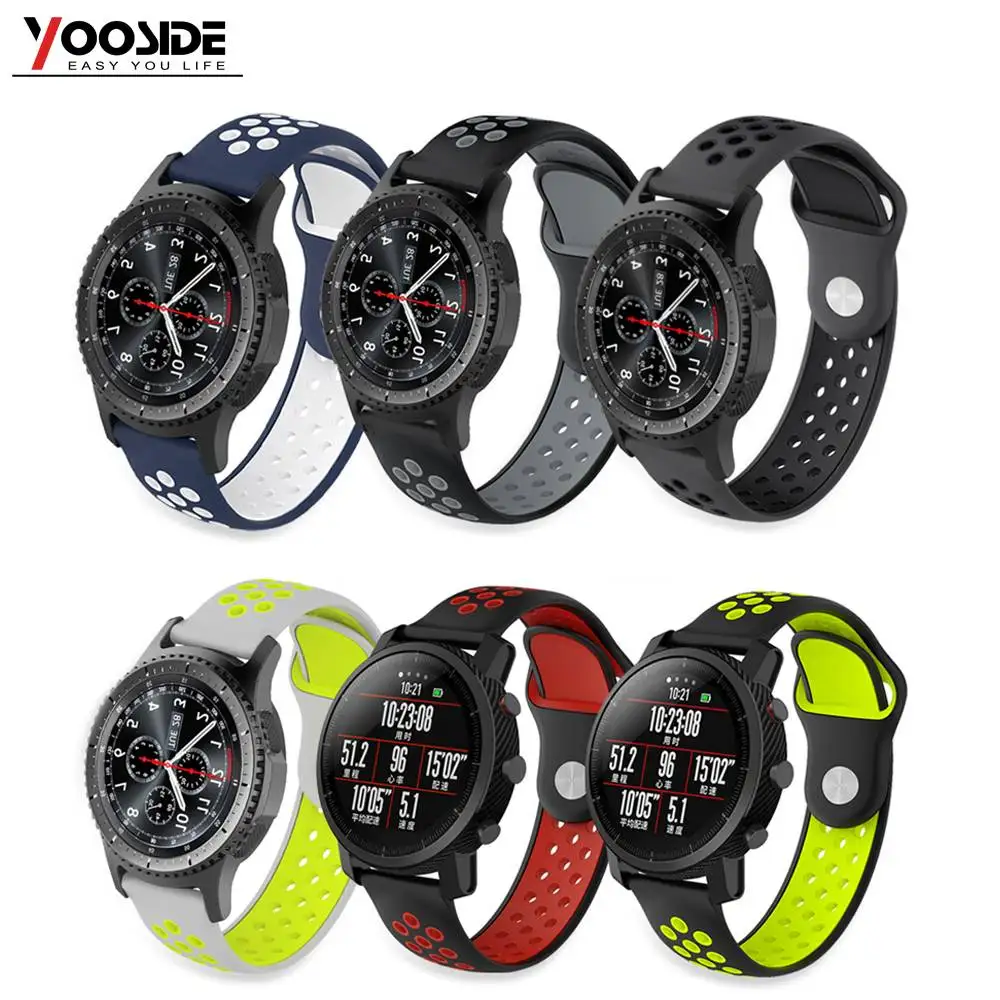 Faixa de Relógio de Silicone Macio para Garmin Yooside Liberação Rápida Cinta Forerunner 645 – Vivoactive 3 Samsung Galaxy Ver42mm 6-pack 20mm