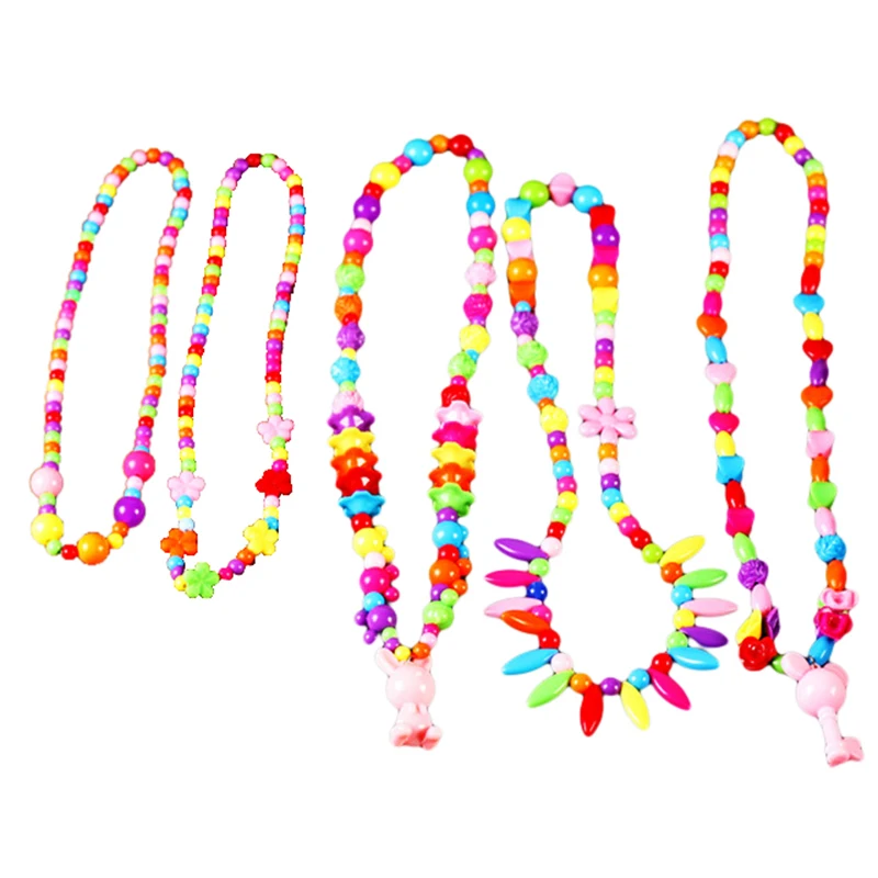 Colorful DIY Handmade String Beads Toy Set Jewelry Necklace Bracelet ...