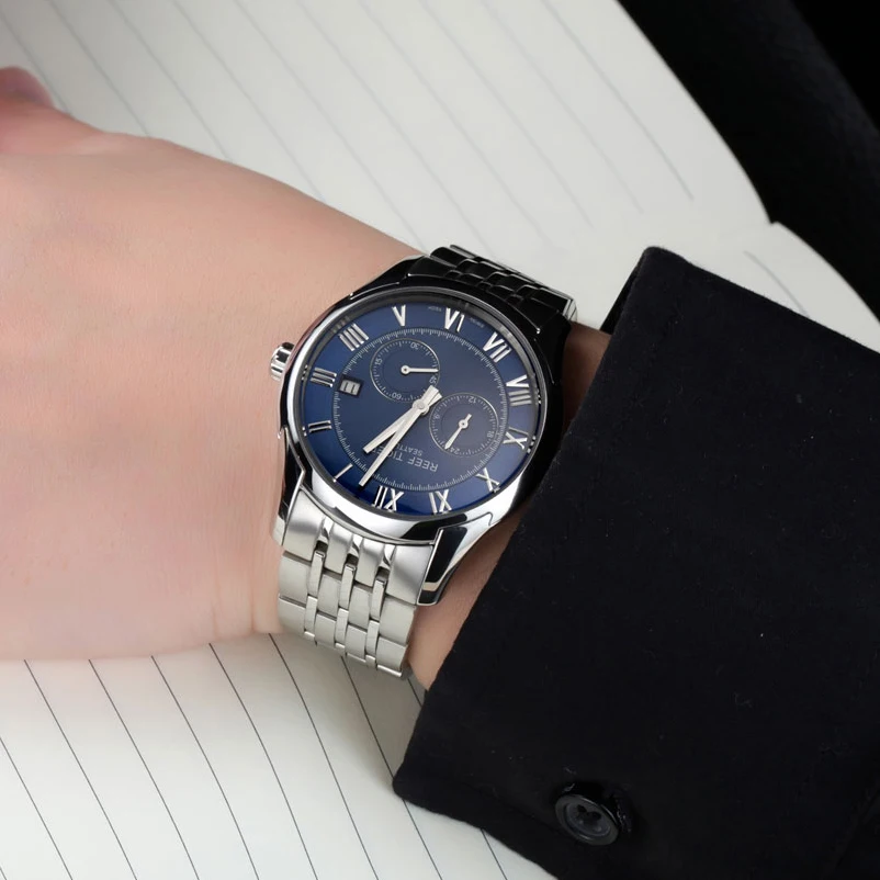 Часы мужские из нержавеющей стали с датой и четырьмя стрелками|tiger design|watch businesswatch