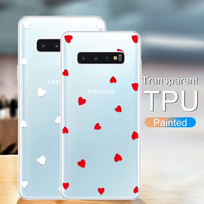

For Samsung A50 Case Clear Silicone Pattern TPU Phone Case For Samsung Galaxy A70 A30 A20 A40 A10 A60 Cute Love Heart Slim Cover