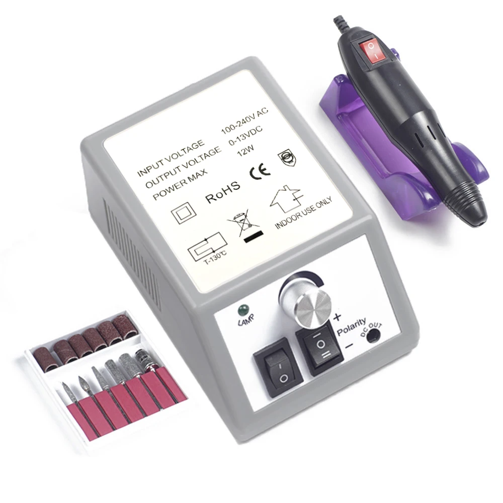 Профессиональная электрическая дрель для ногтей, Машинка для маникюра с сверлами 20000 ОБ/мин, оборудование для педикюра, маникюра, дизайна ногтей, Электронная пилка для ногтей