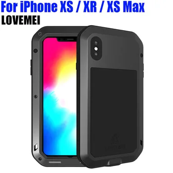

Original LOVE MEI Heavy Duty Aluminum Metal + Gorilla Glass Shock Drop Waterproof case for IPhone XS Max XR IPXM3