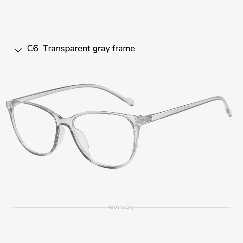 Toketorism прозрачная оправа очки женские очки ретро очки с прозрачными линзами 7342 - Цвет оправы: Серый