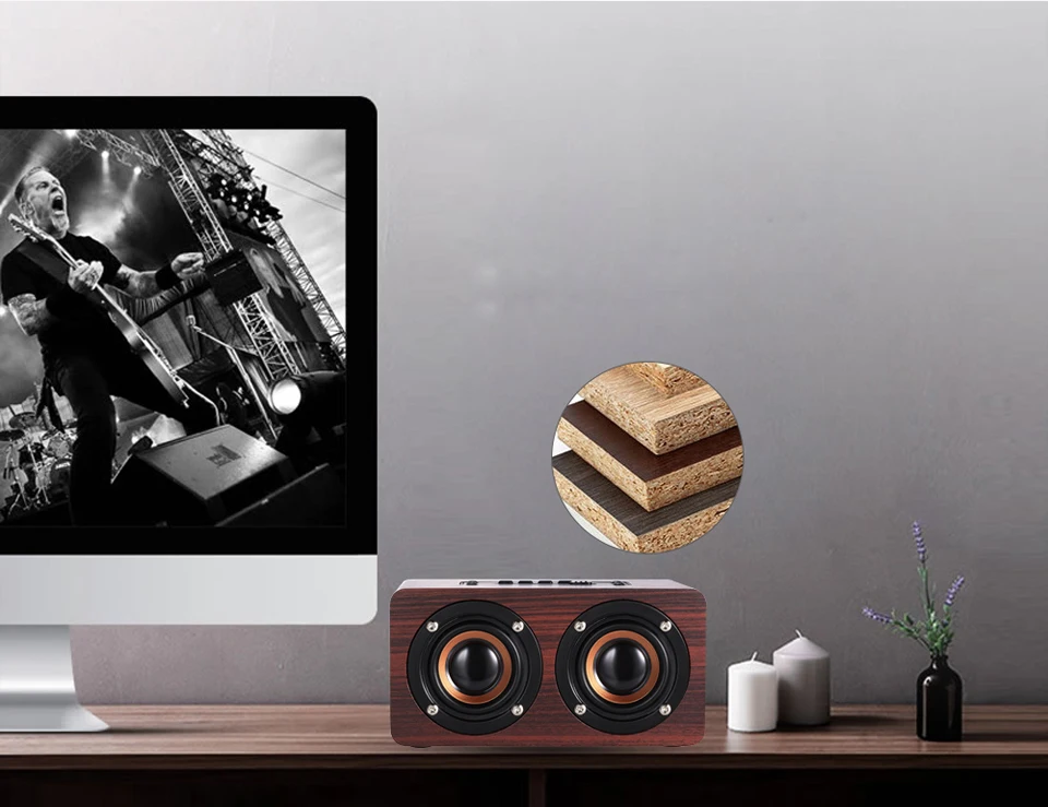 Magift Portable Wood Bluetooth Speaker Stereo Dual Loudspeaker Subwoofer Box Wooden Bass AUX 3.5mm Computer Speaker for Xiaomi (5)